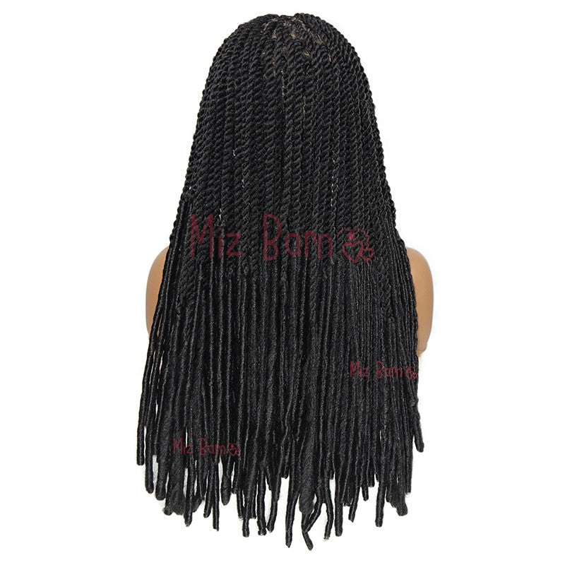 24Inch Braided Wigs Synthetic Wigs 360 Full Lace Front Wigs