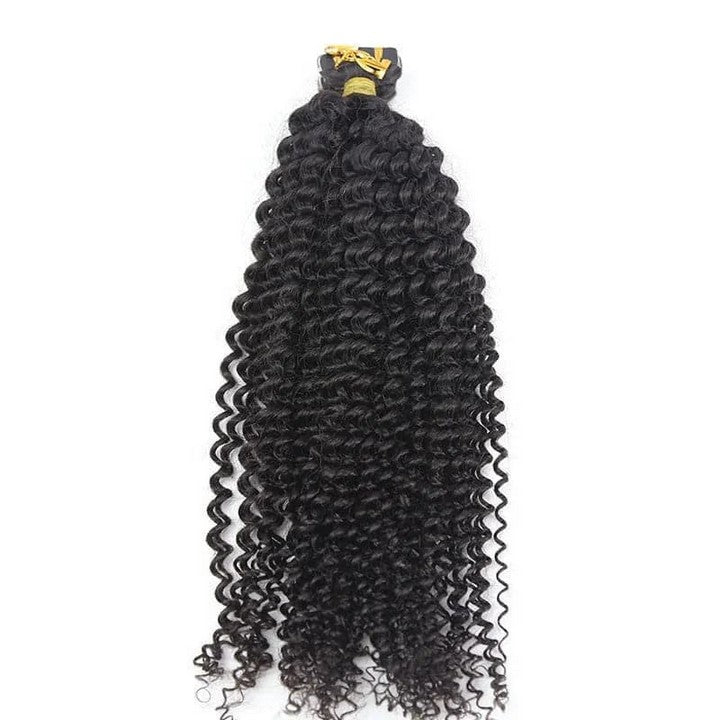 Natural Color Deep Curly Tape In Hair Extension