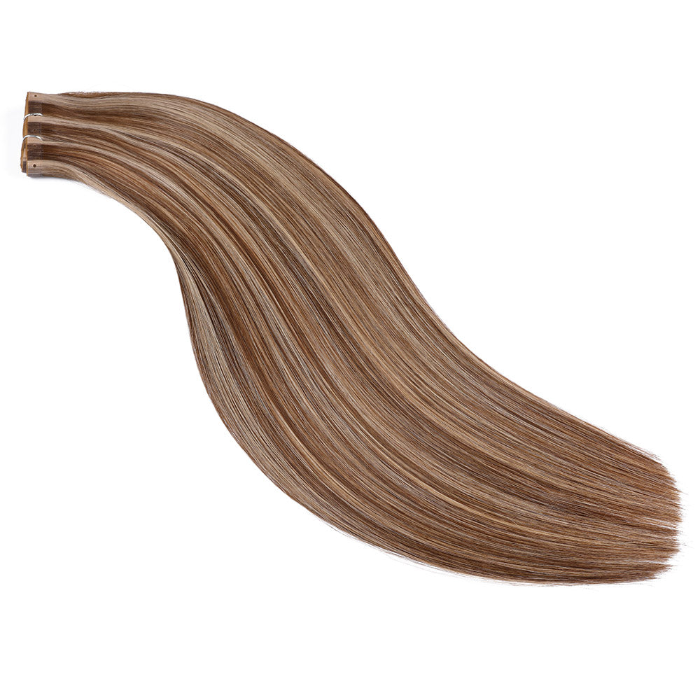 Dark Brown Honey Blonde(#P6/22)Butterfly Weft Sew In Hair Extensions