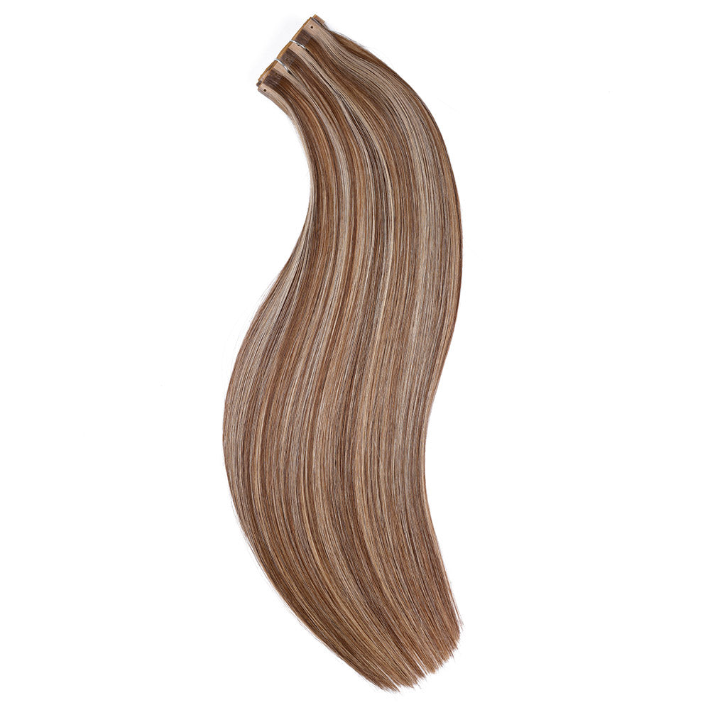 Dark Brown Honey Blonde(#P6/22)Butterfly Weft Sew In Hair Extensions
