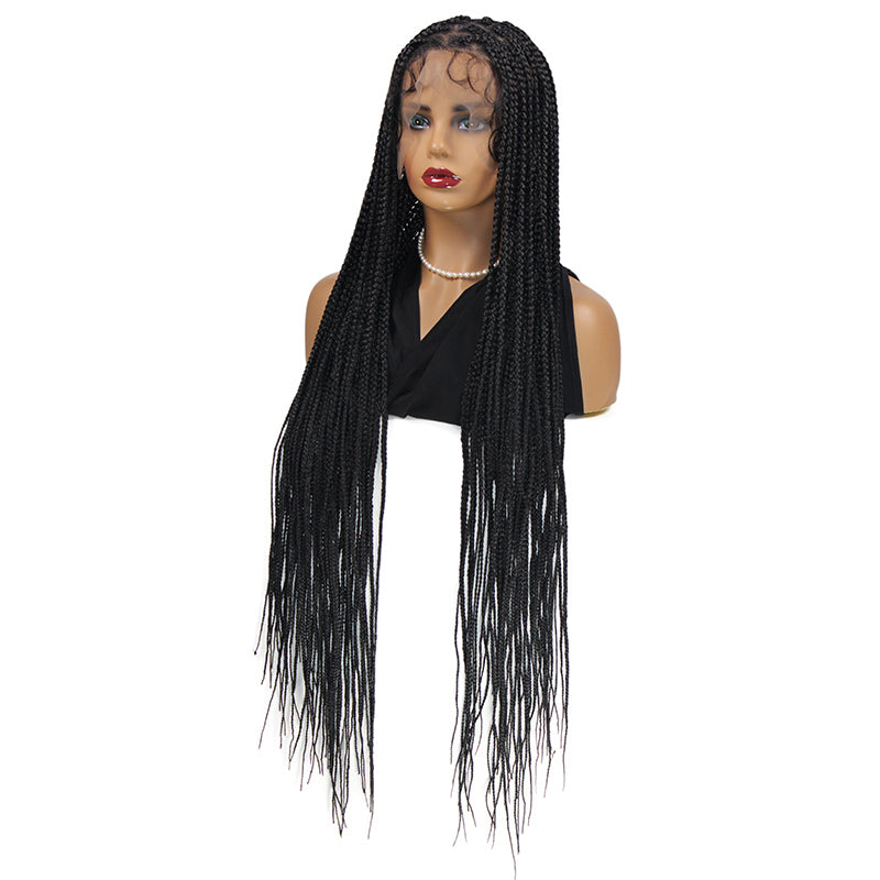 Full Lace Knotless Cornrow Braid Wig Random Part Braid Goddess Wig