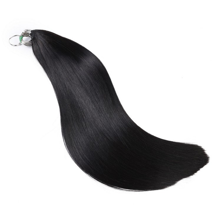 Natural Black Nano Ring Tip Human Hair Extensions-22Inch