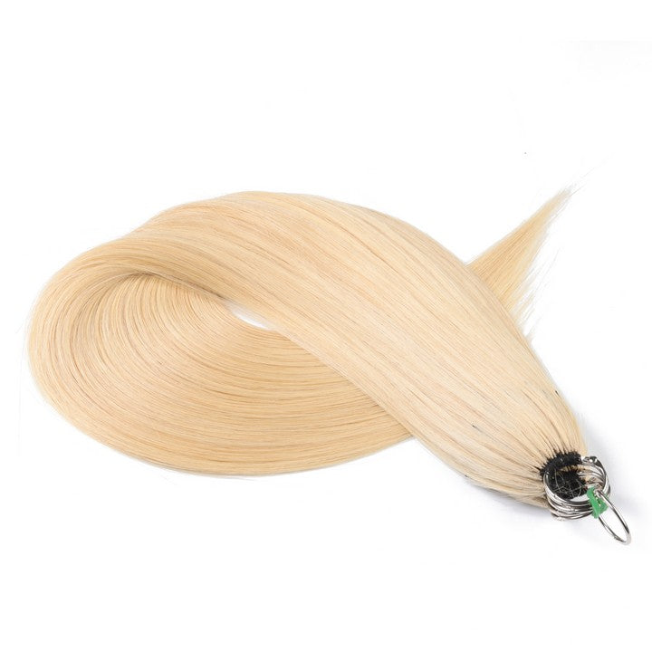 Honey Blonde Nano Ring Tip Human Hair Extensions-22Inch