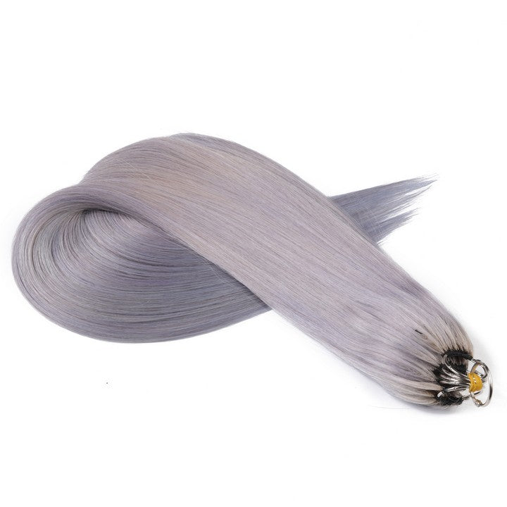 Gray Nano Ring Tip Human Hair Extensions-22Inch