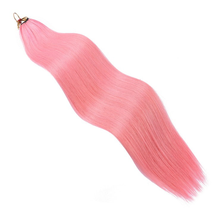 Pink Nano Ring Tip Human Hair Extensions-22Inch