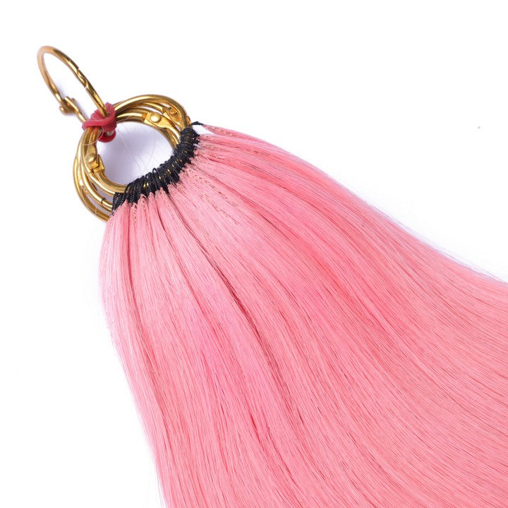 Pink Nano Ring Tip Human Hair Extensions-22Inch