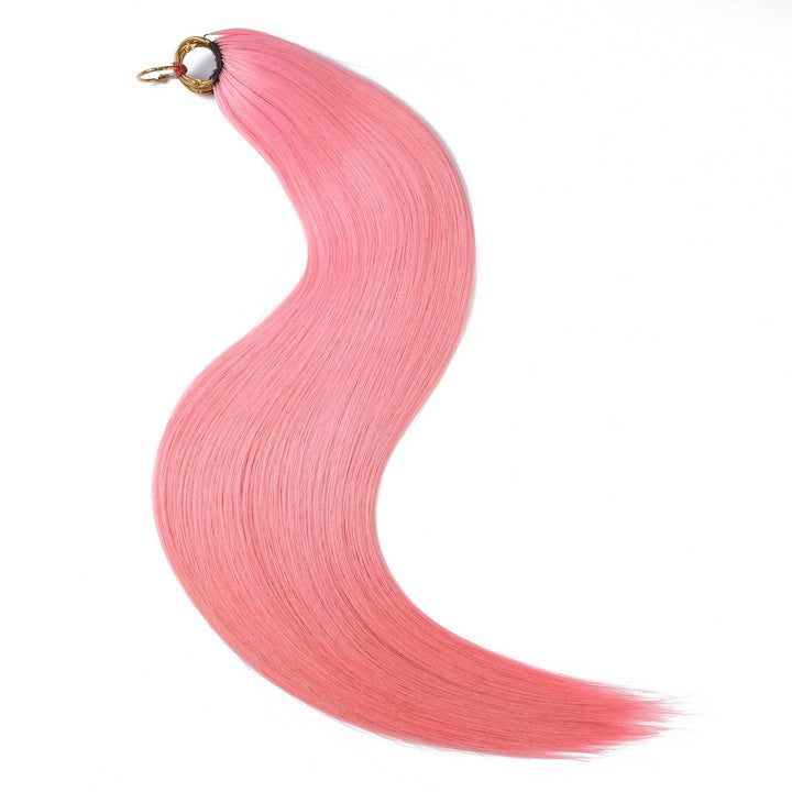 Pink Nano Ring Tip Human Hair Extensions-22Inch