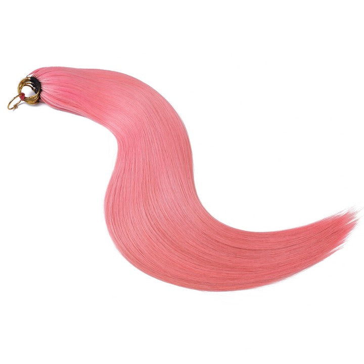Pink Nano Ring Tip Human Hair Extensions-22Inch