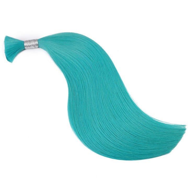 Light Green Wet & Wavy Bulk Hair Extensions for Braiding