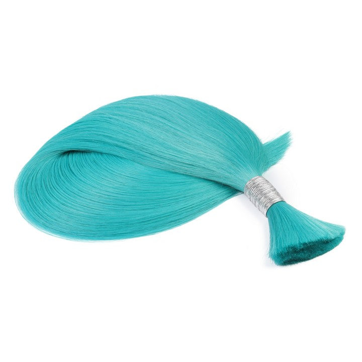 Light Green Wet & Wavy Bulk Hair Extensions for Braiding