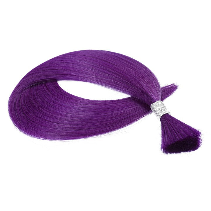Dark Purple Wet & Wavy Bulk Hair Extensions for Braiding