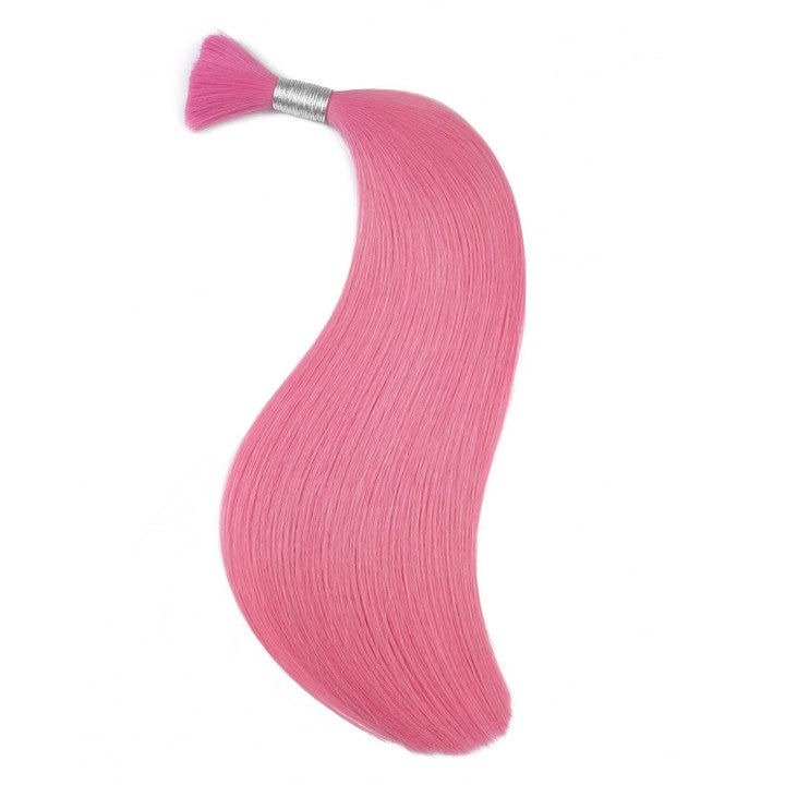 Pink Wet & Wavy Bulk Hair Extensions for Braiding