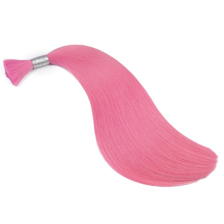 Pink Wet & Wavy Bulk Hair Extensions for Braiding