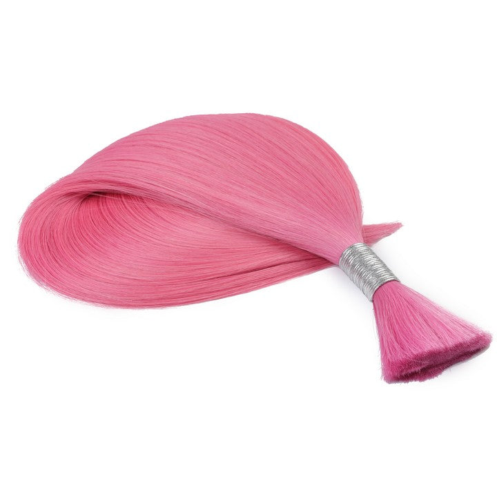 Pink Wet & Wavy Bulk Hair Extensions for Braiding