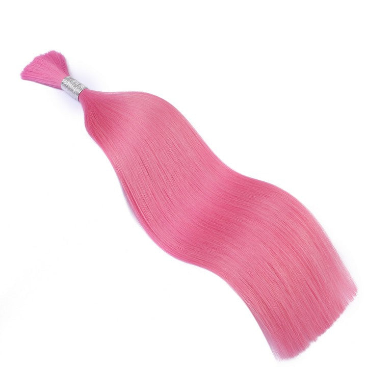 Pink Wet & Wavy Bulk Hair Extensions for Braiding