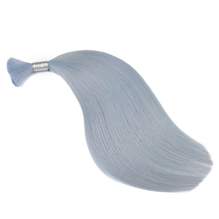 Gray Wet & Wavy Bulk Hair Extensions for Braiding