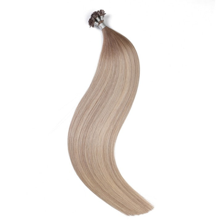 Lightest Brown(#TM) Flat Tip Hair Extensions-22Inch