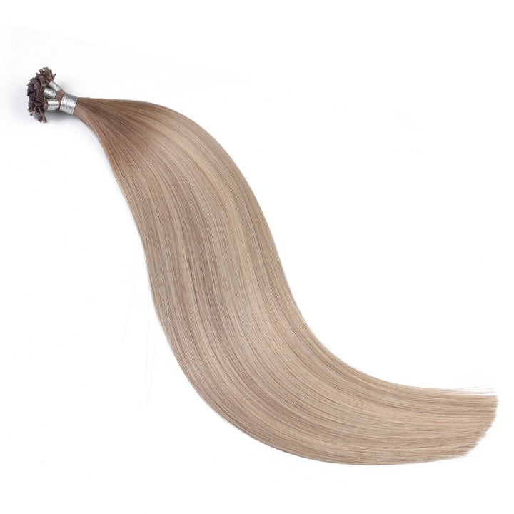 Lightest Brown(#TM) Flat Tip Hair Extensions-22Inch