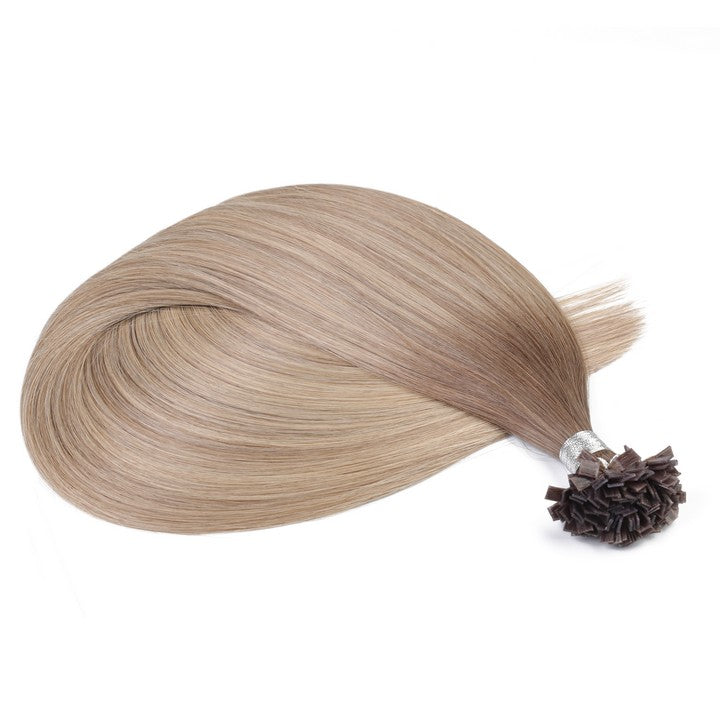 Lightest Brown(#TM) Flat Tip Hair Extensions-22Inch
