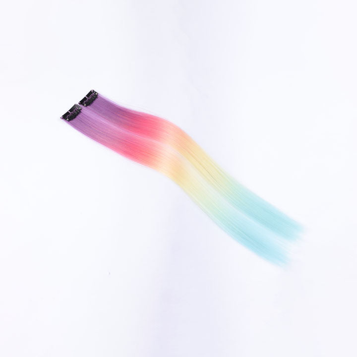 Rainbow Color Ombre Clip In Hair Extensions