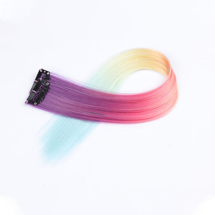 Rainbow Color Ombre Clip In Hair Extensions