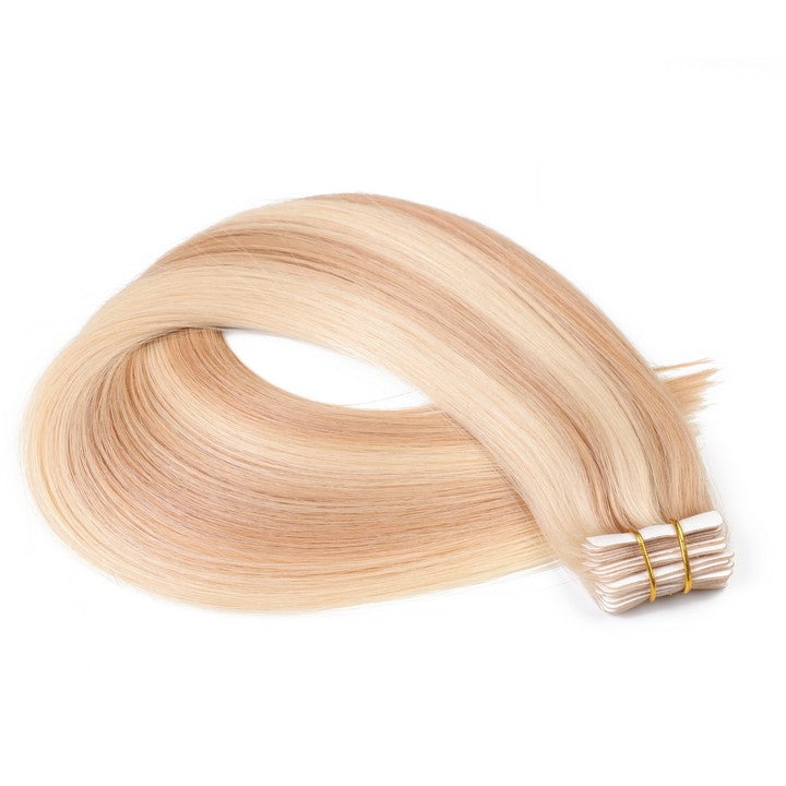 Honey Blonde #16/613 Tape In Human Hair Extensions-20Inch