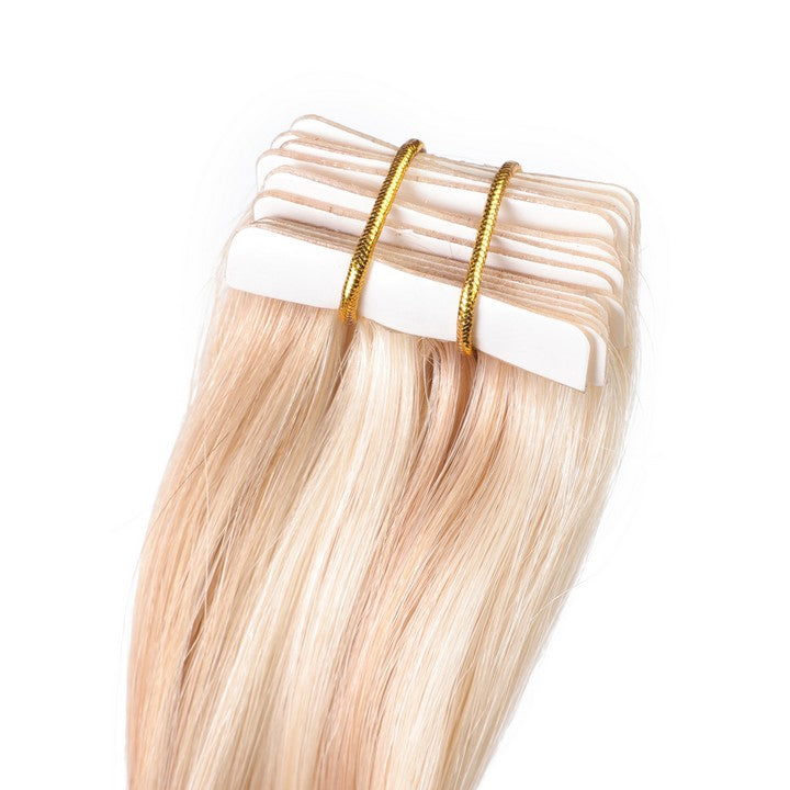 Honey Blonde #16/613 Tape In Human Hair Extensions-20Inch