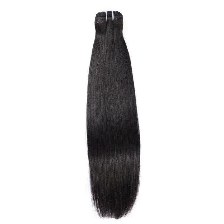 Natural Black Double Weft Sew In Hair Extensions-16Inch
