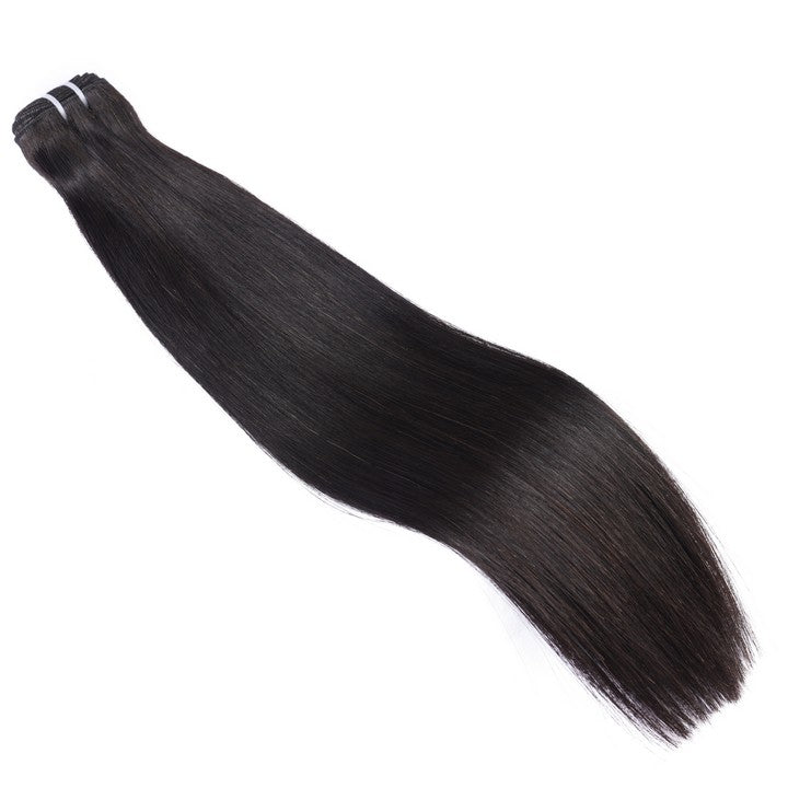 Natural Black Double Weft Sew In Hair Extensions-16Inch