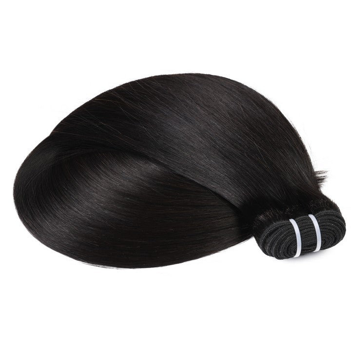 Natural Black Double Weft Sew In Hair Extensions-16Inch