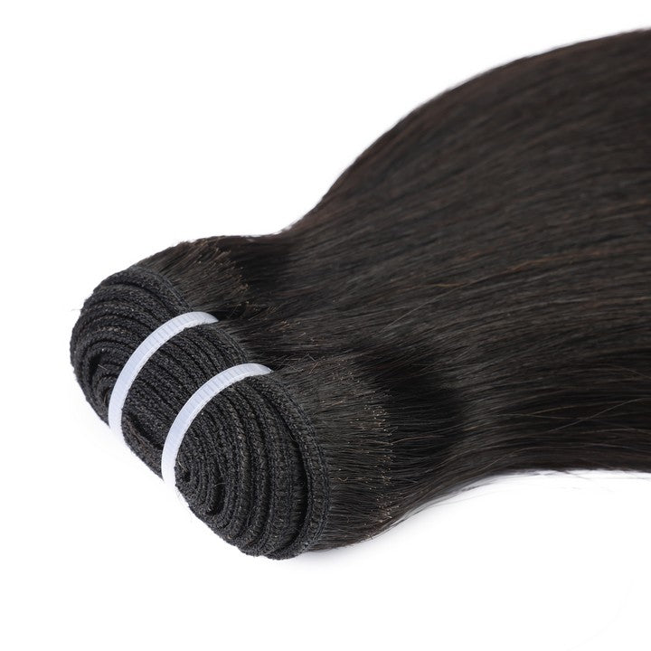 Natural Black Double Weft Sew In Hair Extensions-16Inch