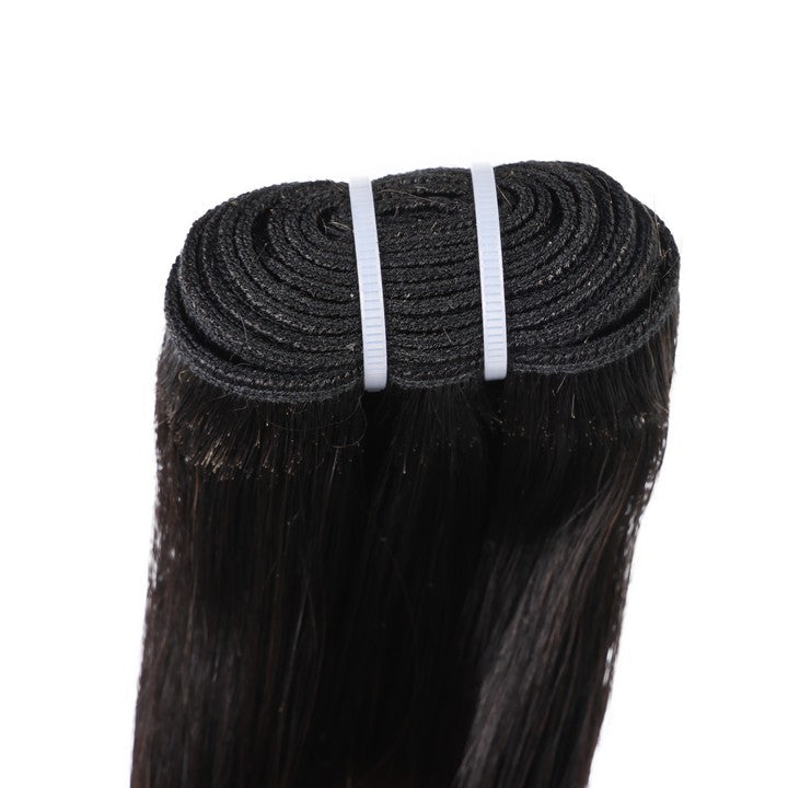 Natural Black Double Weft Sew In Hair Extensions-16Inch