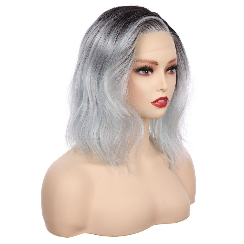 Body Wave Synthetic Bob Wig-Black Mix Gray