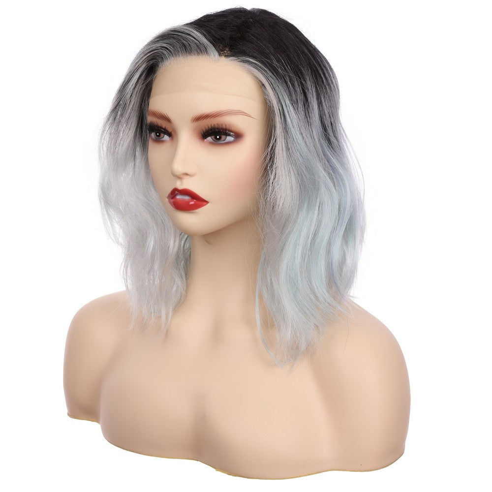 Body Wave Synthetic Bob Wig-Black Mix Gray
