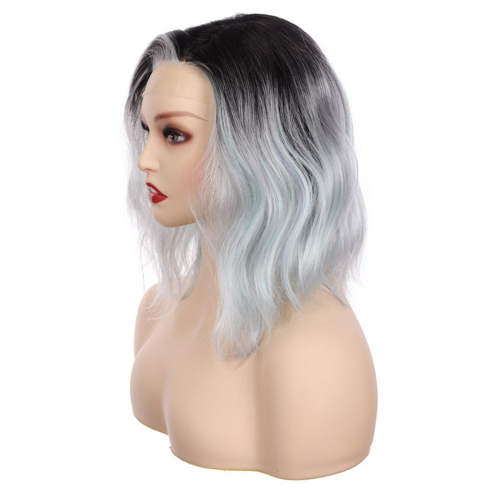 Body Wave Synthetic Bob Wig-Black Mix Gray