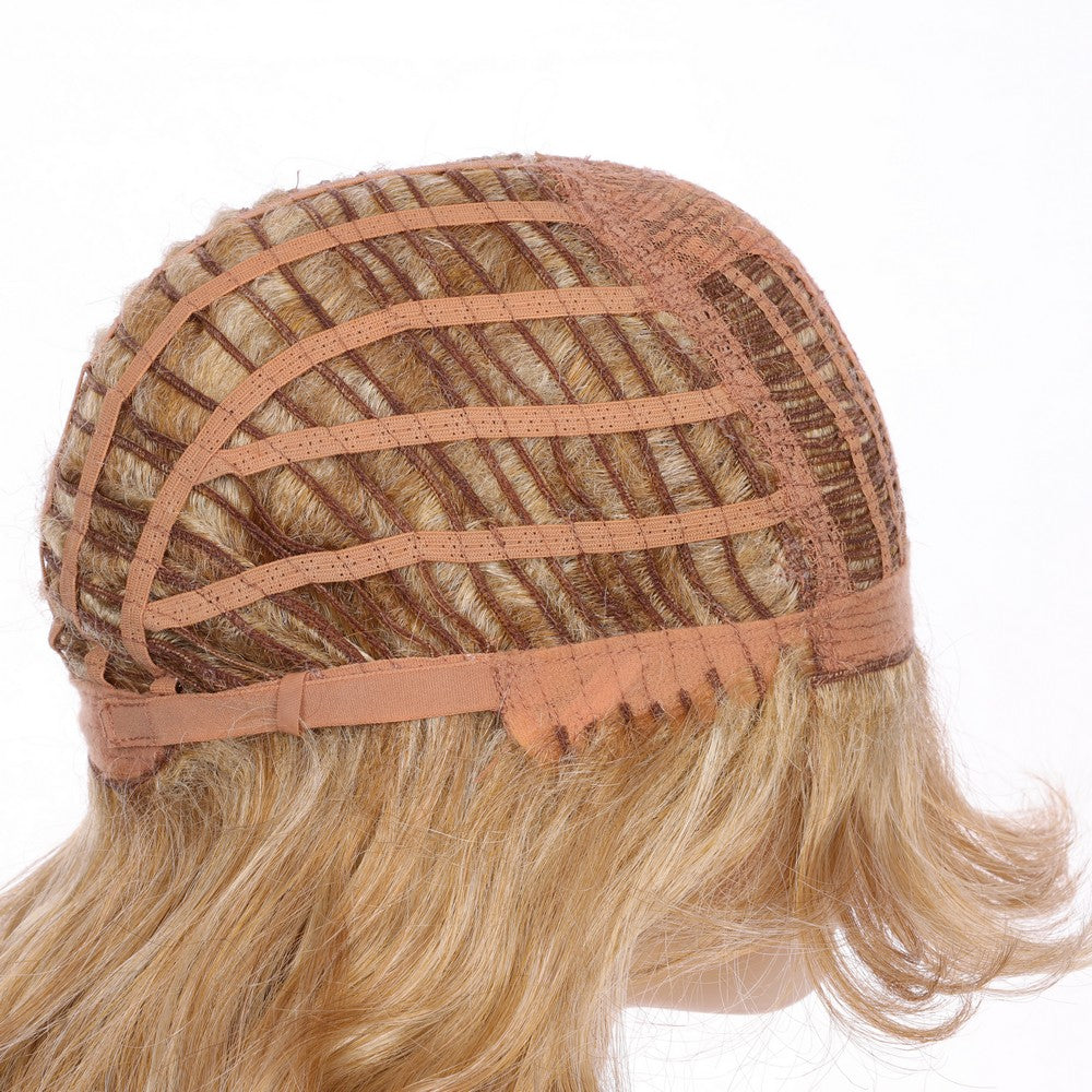 Synthetic Curly Hair With Bang Wig-Honey Blonde