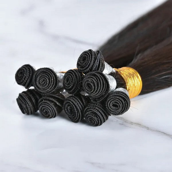 Natural Remy Hand Tied Hair Weft