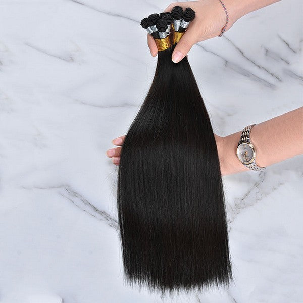 Natural Remy Hand Tied Hair Weft