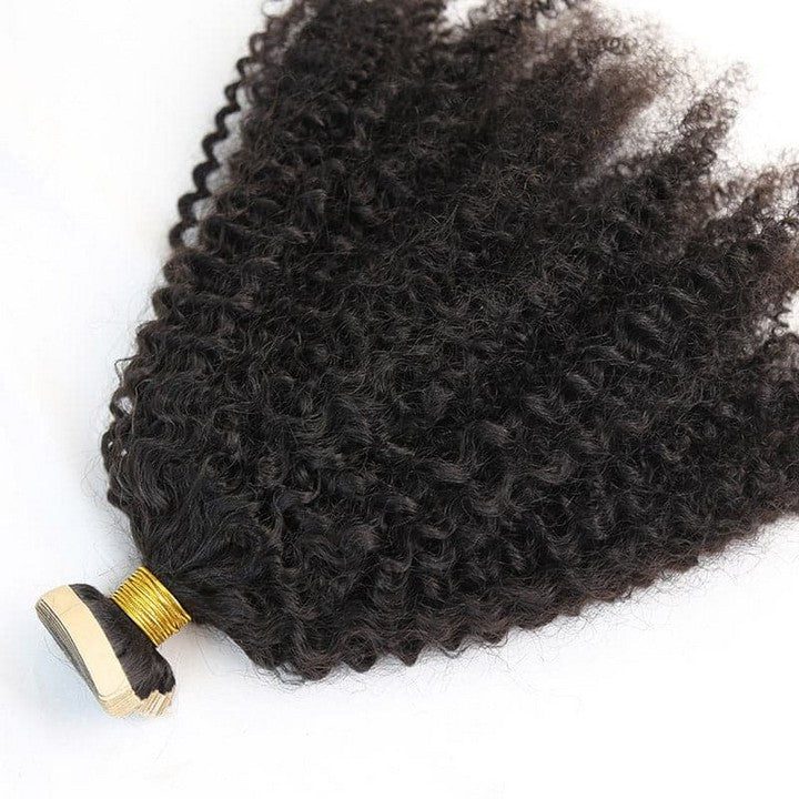 Natural Color Afro Kinky Coily Tape In Hair Extension