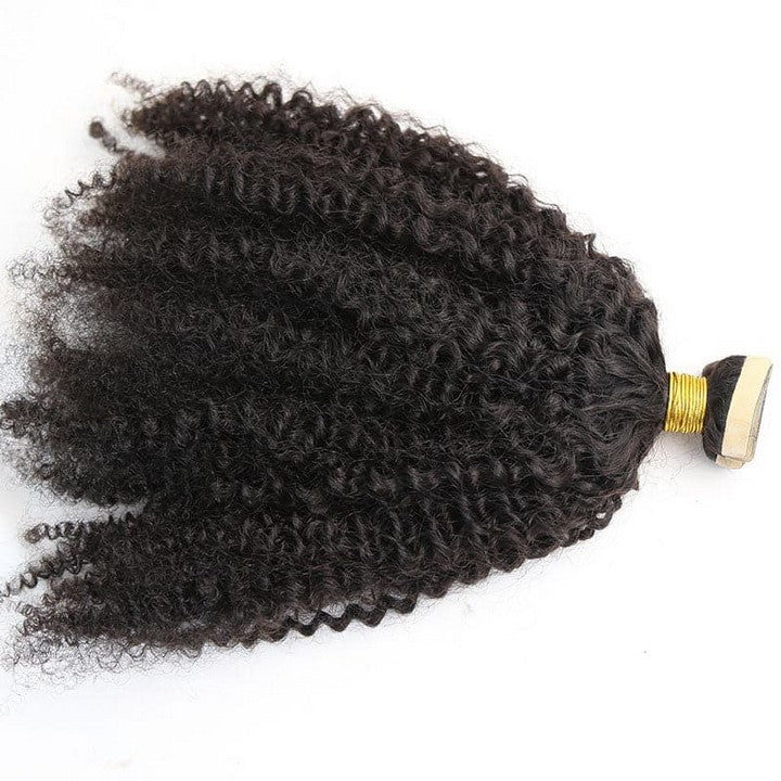 Natural Color Afro Kinky Coily Tape In Hair Extension
