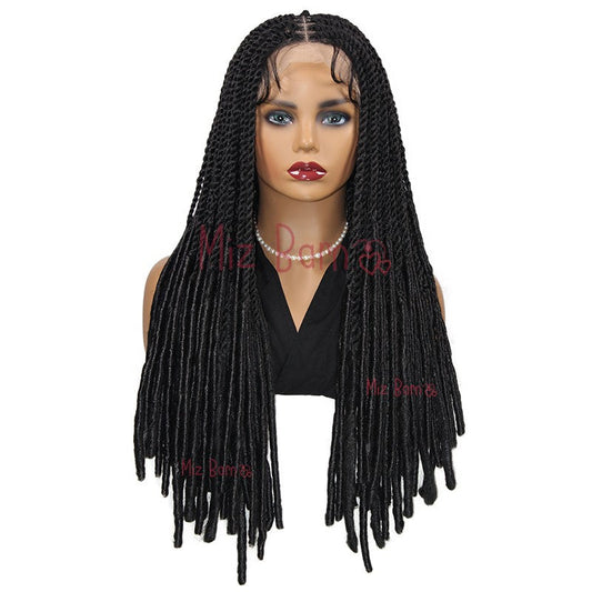 24Inch Braided Wigs Synthetic Wigs 360 Full Lace Front Wigs