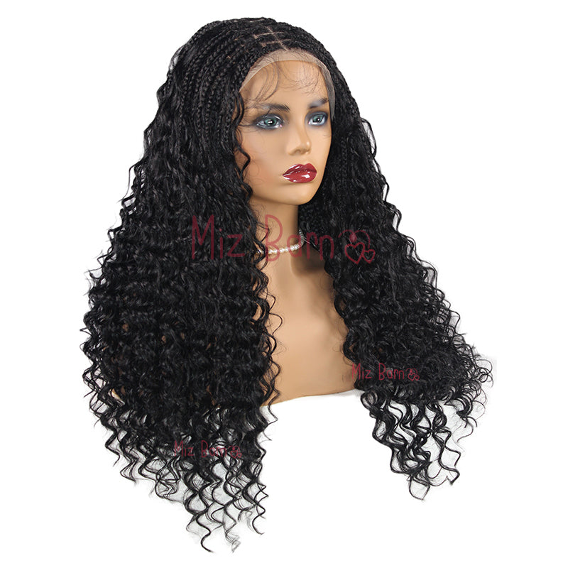 Bohemia Synthetic Full Lace Braided Wig for African Women 24 Inch