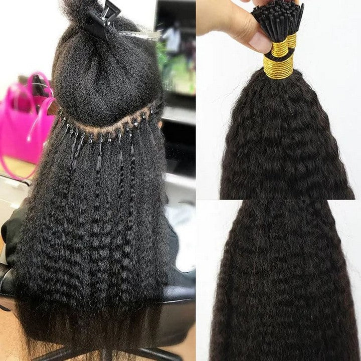 Kinky Straight I Tip Hair Extension