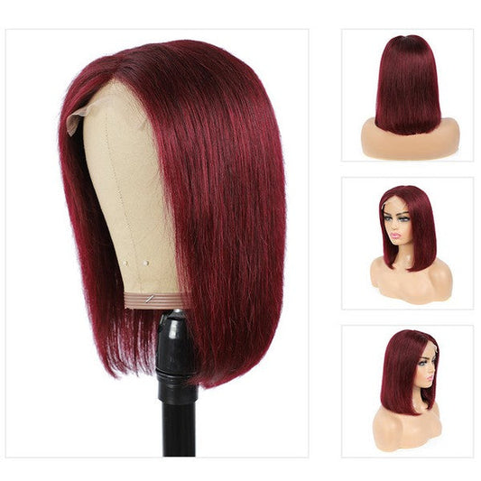 Straight Bob Wig-Burgundy