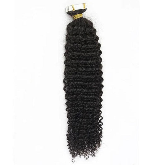 Natural Color Deep Curly Tape In Hair Extension