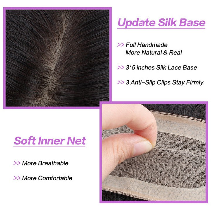 Silk Top Hair Topper Color Natural Black
