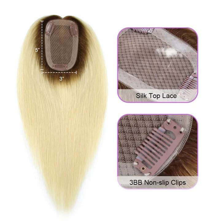 Silk Top Hair Topper Ombre Color T6-613
