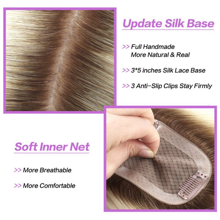 Silk Top Hair Topper Ombre Color T6-613
