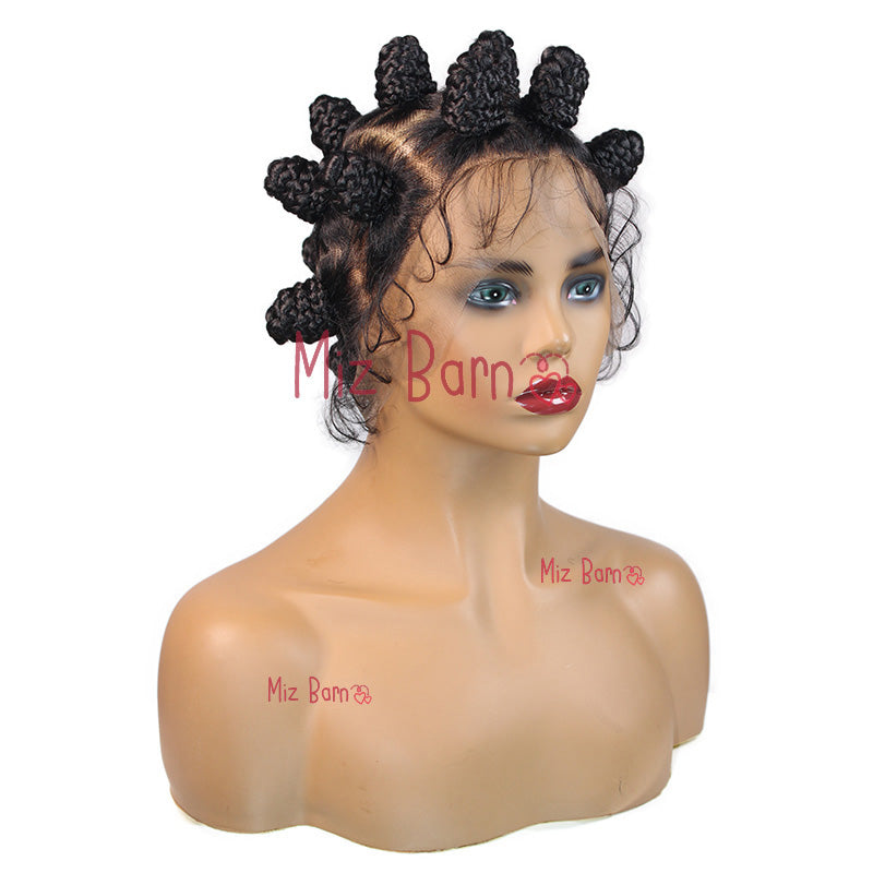 Synthetic Box Braided Hair Twist Braided Buns Wig