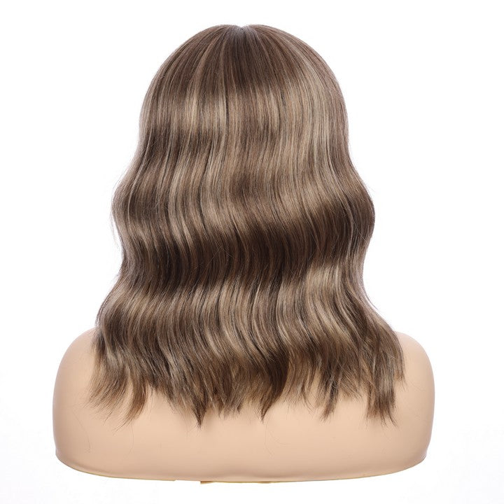 Deep Wave Synthetic Wig With Bang-Dark Brown